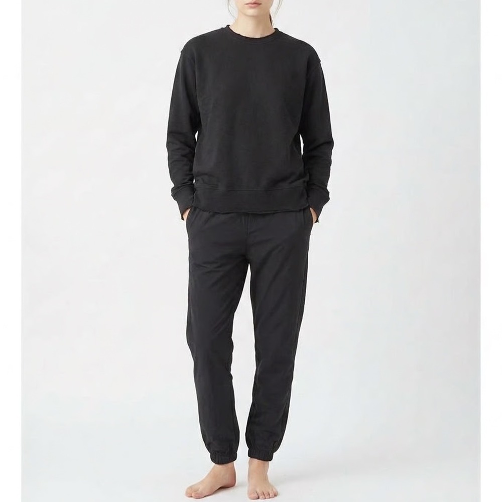 Naked Wardrobe Mens Black Sweatshirt and Jogger Sweatpants Set Size L